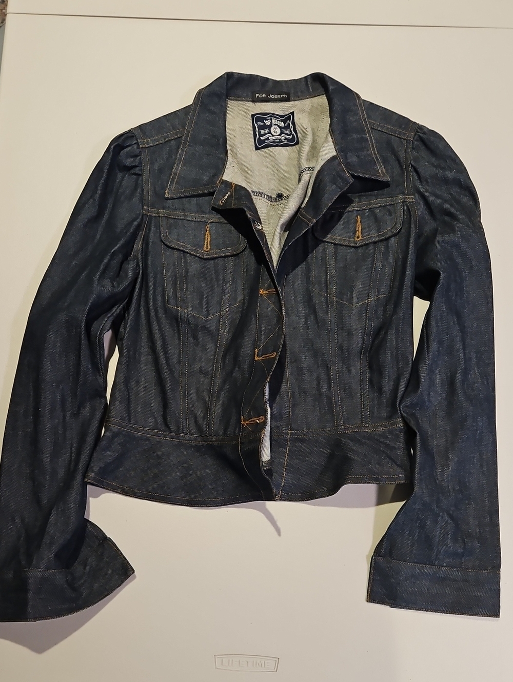 Raw Denim Indigo Blue Women's Jacket No Buttons 0202